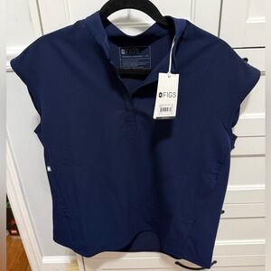 Figs Navy Blue Scrub Top